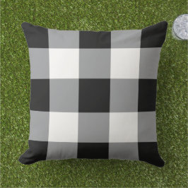 Black and White Gingham Pset Pattern Buitenkussen