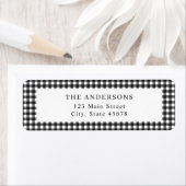 Black and White Gingham Return Address Etiket (Insitu)