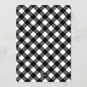 Black and White Gingham Save the Date Cards Kaart (Achterkant)