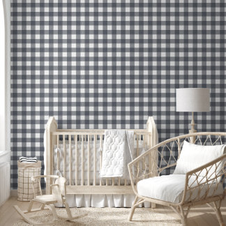 Black and White Gingham Seamless Pattern Behang