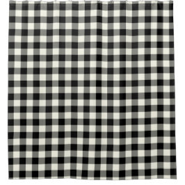 Black and White Gingham Shower Curtains Douchegordijn