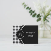 Black and White Gingham, Your Monogram Visitekaartje (Staand voorkant)
