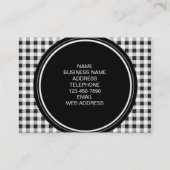 Black and White Gingham, Your Monogram Visitekaartje (Achterkant)