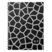 Black and White Giraffe Print Monogram Notitieboek (Voorkant)