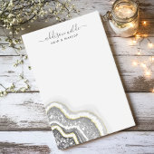 Black and White Glitter Agate Geode Luxe Business Post-it® Notes