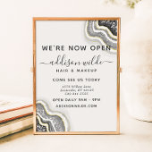 Black and White Glitter Agate Geode Luxe Business Poster