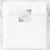 Black and White Glitter Agate Geode Luxe Business Vierkante Sticker (Tas)