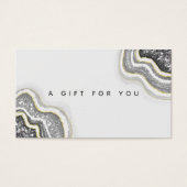 Black and White Glitter Agate Geode Luxe Gift Card Visitekaartje (Voorkant)