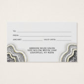 Black and White Glitter Agate Geode Luxe Gift Card Visitekaartje (Achterkant)