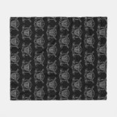 Black and White Goalie Mask Fleece Deken (Voorkant (Horizontaal))