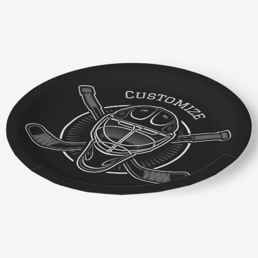 Black and White Goalie Mask Papieren Bordje (Gekanteld)