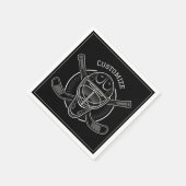 Black and White Goalie Mask Servet (Hoek)