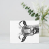 Black and White Goat _Funny Goat Canvas| Feestdagenkaart (Staand voorkant)
