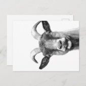 Black and White Goat _Funny Goat Canvas| Feestdagenkaart (Voorkant / Achterkant)