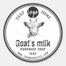 Black and White Goat's Milk Zeep Label | geit-Logo