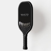 Black And White Golf Club Perosnalized Name Golfer Pickleball Paddle (Links)