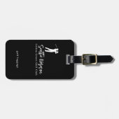 Black and White Golfer Name  Bagagelabel (Voorkant horizontaal)