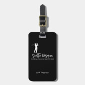 Black and White Golfer Name  Bagagelabel (Voorkant verticaal)
