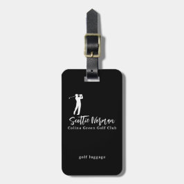 Black and White Golfer Name  Bagagelabel