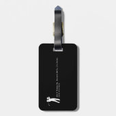Black and White Golfer Name  Bagagelabel (Achterkant verticaal)