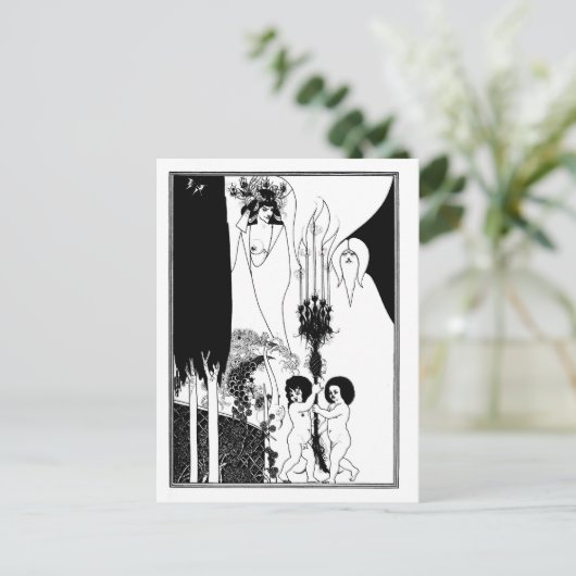 Black and white goth gothic art Nouvelle Salome Briefkaart (Staand voorkant)