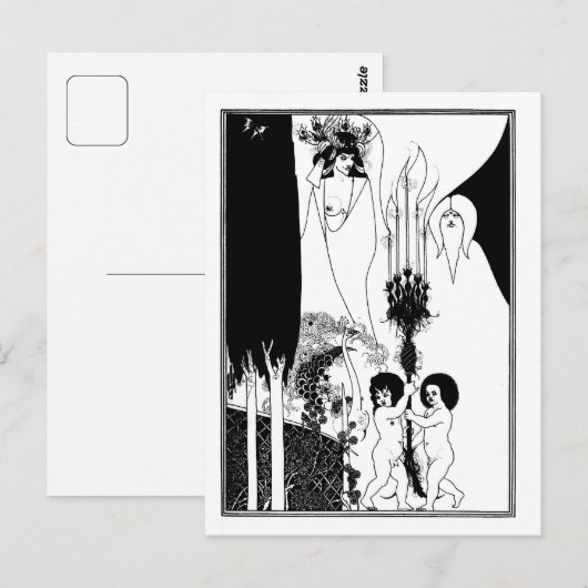 Black and white goth gothic art Nouvelle Salome Briefkaart (Voorkant / Achterkant)