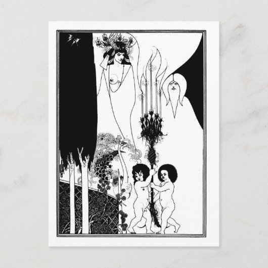 Black and white goth gothic art Nouvelle Salome Briefkaart (Voorkant)