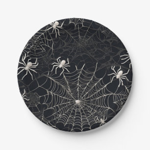 Black and White Gothic Spider-partij Papieren Bordje