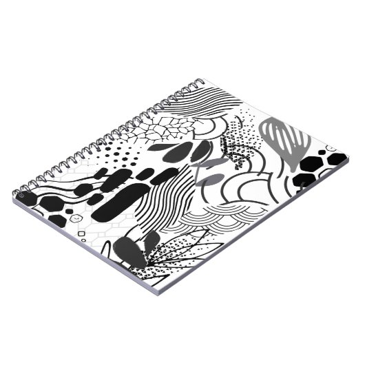 Black and white & gradient abstract graphic note notitieboek (Linkerzijde)