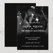Black and White Gradient Wedding Invitation Kaart (Voorkant / Achterkant)