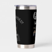 Black and White Graduate Thermos Geïsoleerde Drinkbeker (Rechts)