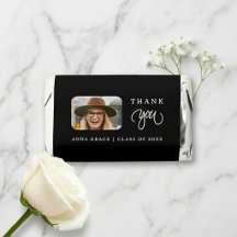 Black and White Graduation Candy Favors W Photo