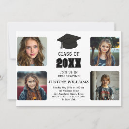 Black and White Graduation Kaart