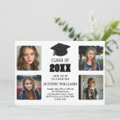 Black and White Graduation Kaart (Staand voorkant)