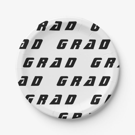 Black and White Graduation Party Papieren Bordje (Voorkant)