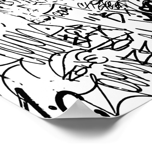 Black and White Graffiti Abstract Collage Poster (Hoek)