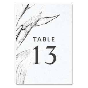 Black and White Graphic Leafage Wedding Kaart
