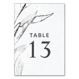 Black and White Graphic Leafage Wedding Kaart