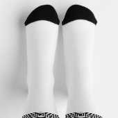 Black and White Greek Pattern Crew Socks Sokken (Top)