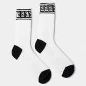Black and White Greek Pattern Crew Socks Sokken (Rechts)