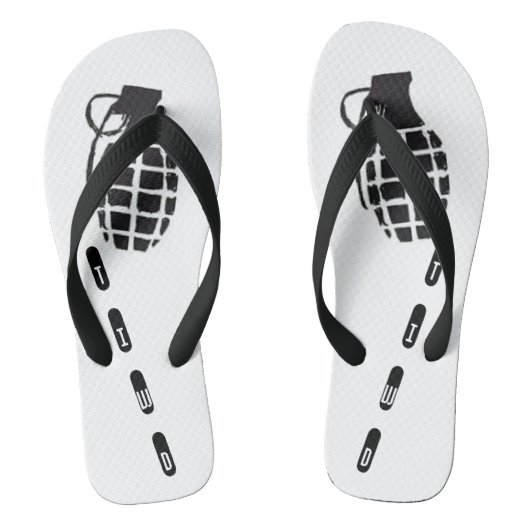 Black and White Grenade flip-flop TIWD Teenslippers (Voetbed)