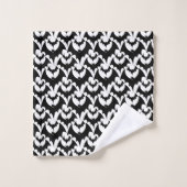 Black and White HALLOEEN Bats Vampire Pattern Bad Handdoek (Wasdoekje)