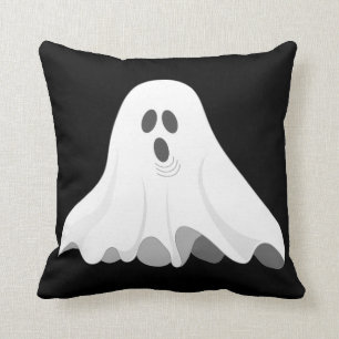 Black and White Halloween Ghost Kussen