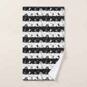Black and White Halloween Nightmare Stripes Bad Handdoek (Handdoek)