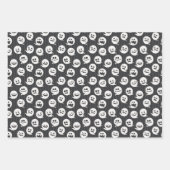 Black and White Halloween Threadders Spiders Ghost Inpakpapier Vel (Voorkant 3)