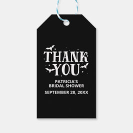 Black and White Halloween Vrijgezellenfeest Dank j Cadeaulabel