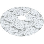 Black and white Hand drawn cats & Christmas tree Kerstboom Rok (Gekanteld)