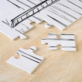 Black and White Hand-Drawn Marokko Jigzaag Puzzle Legpuzzel (Zijkant)