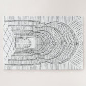 Black and White Hand-Drawn Marokko Jigzaag Puzzle Legpuzzel (Horizontaal)