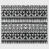 Black and White Hand Drawn Modern Tribal Aztec Cadeaupapier (Vlak)